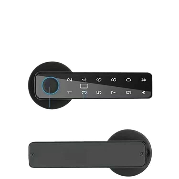 Smart Digital Door Lock, Fingerprint Recognition, Keyless Entry, Black