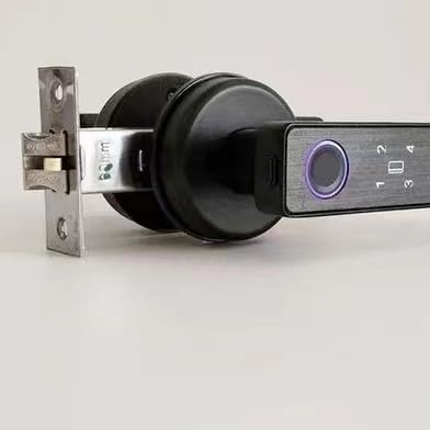 Smart Digital Door Lock, Fingerprint Recognition, Keyless Entry, Black