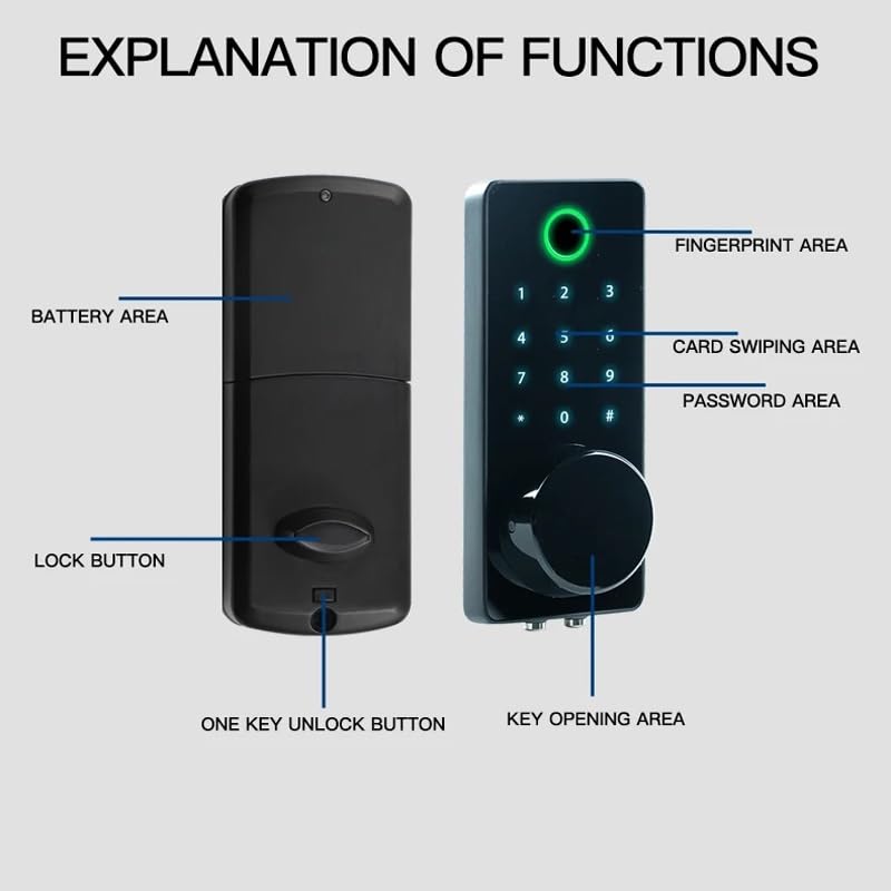 Tuya App Fingerprint Smart Deadbolt Lock
