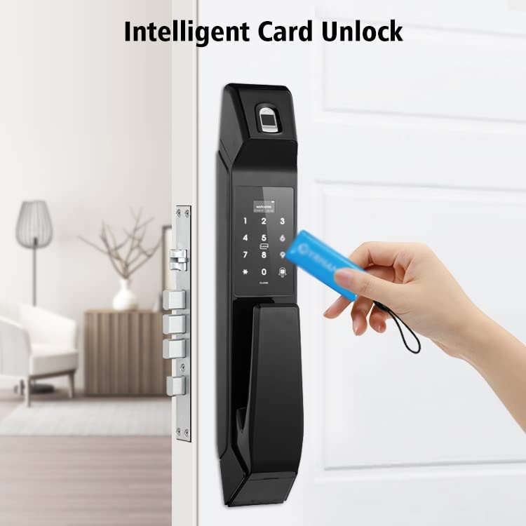 Fingerprint Keyless Smart Door Lock with Doorbell (Auto Lock, Card & Password)