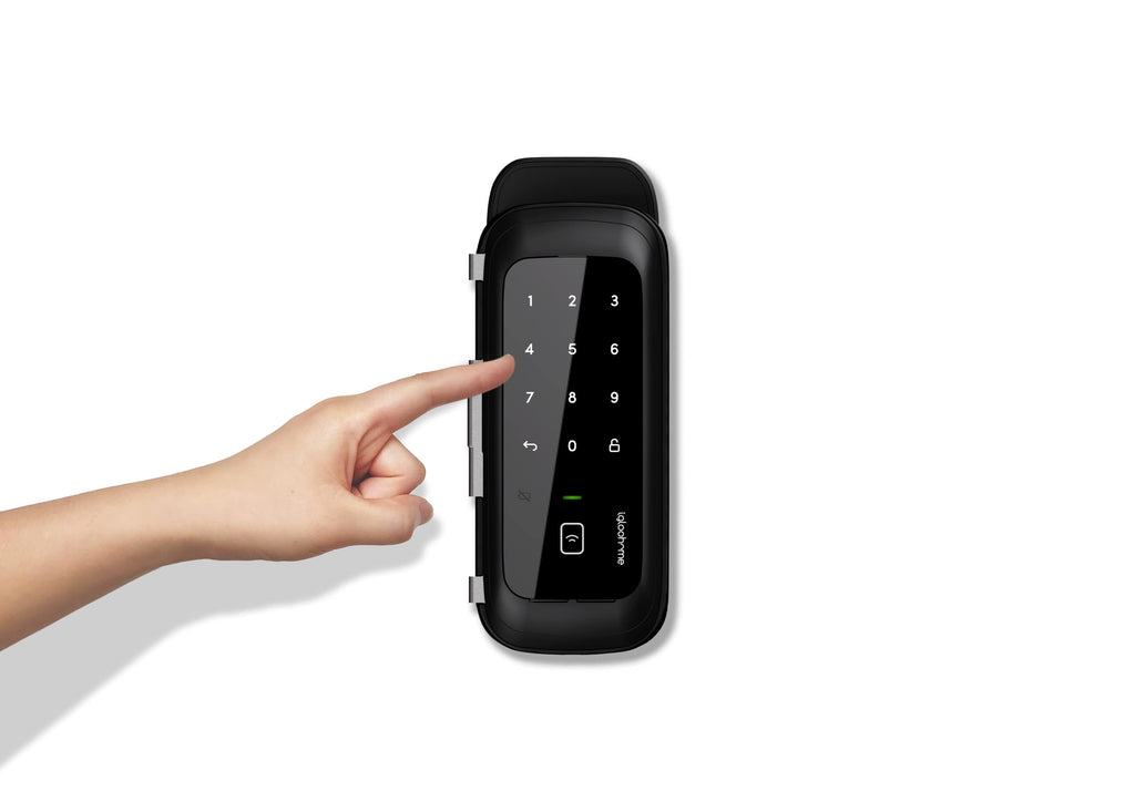 Smart Glass Door Keyless Lock (Bluetooth App Keypad & Fob Control)