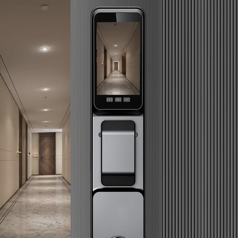 with A Camera Voice Intercom Recognition Smart Door Lock Fingerprint Password