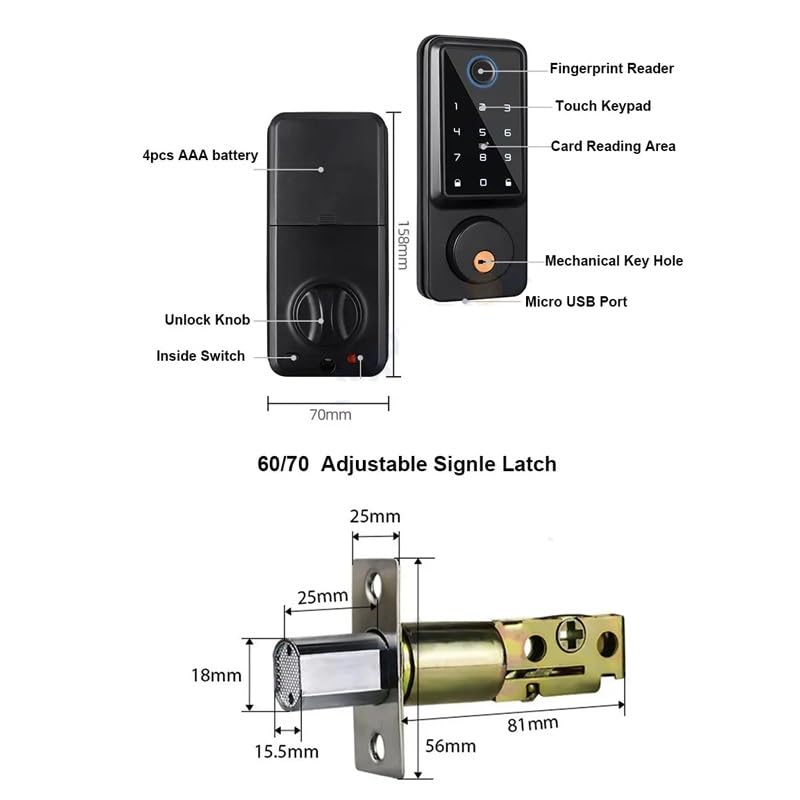Waterproof Fingerprint Keypad Deadbolt Lock