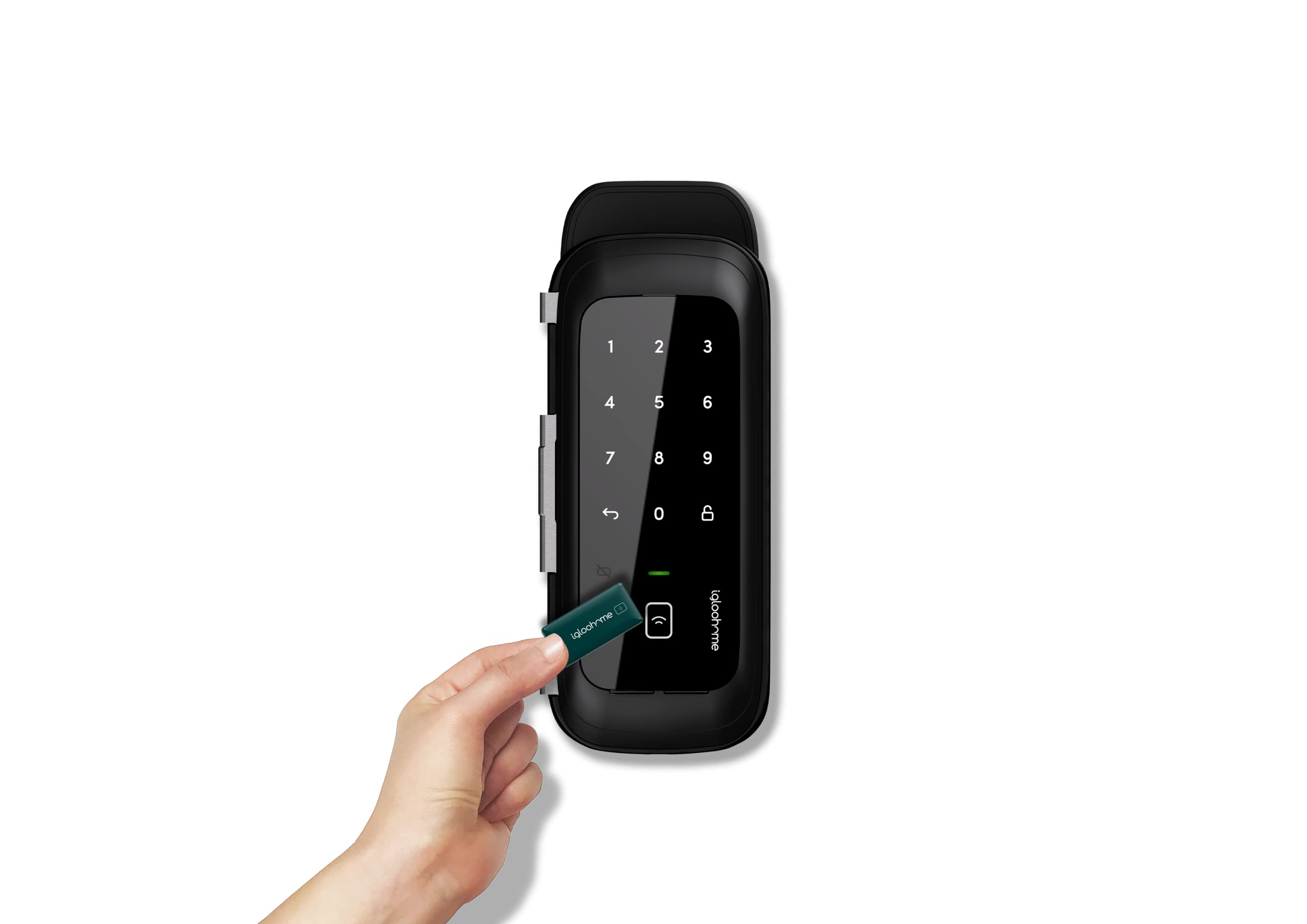 Smart Glass Door Keyless Lock (Bluetooth App Keypad & Fob Control)