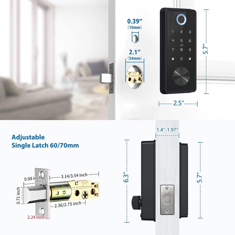 Fingerprint Keypad Deadbolt Lock