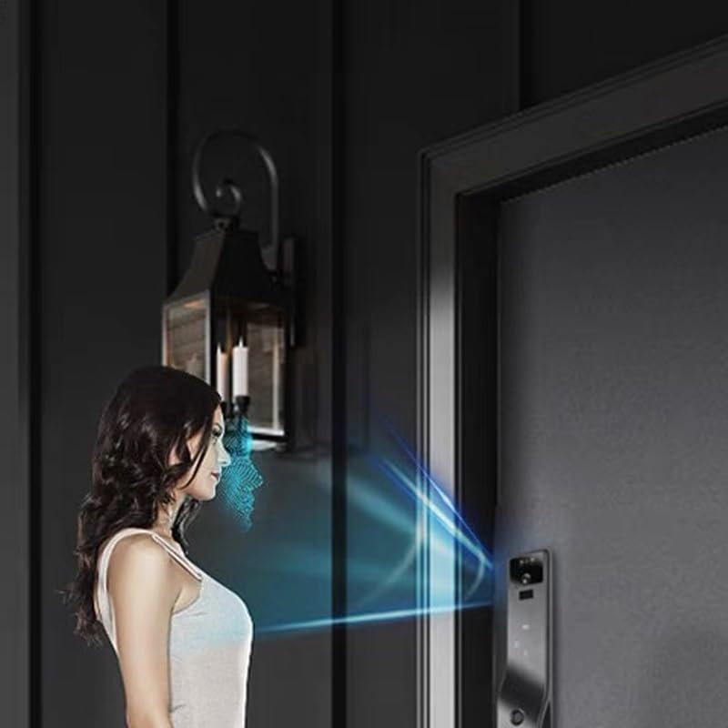 with A Camera Voice Intercom Recognition Smart Door Lock Fingerprint Password