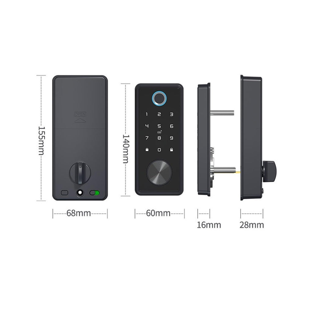 Fingerprint Touchscreen Smart Deadbolt Lock (App Control for Front Door & Office)