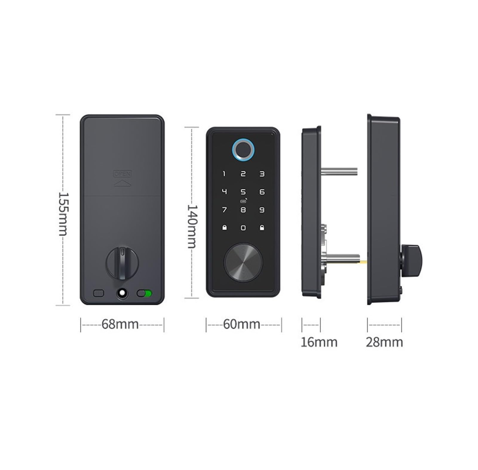 Fingerprint Touchscreen Smart Deadbolt Lock (App Control for Front Door & Office)