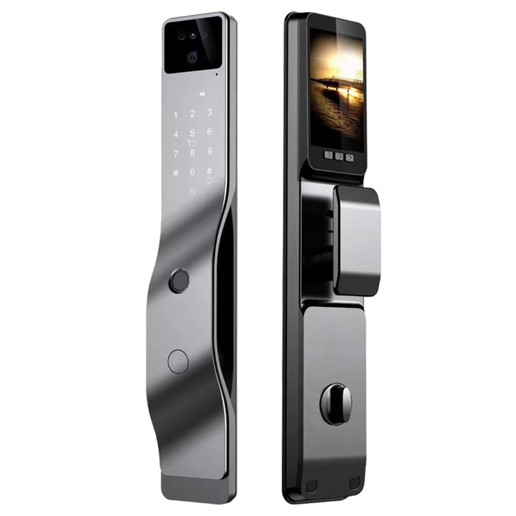 with A Camera Voice Intercom Recognition Smart Door Lock Fingerprint Password