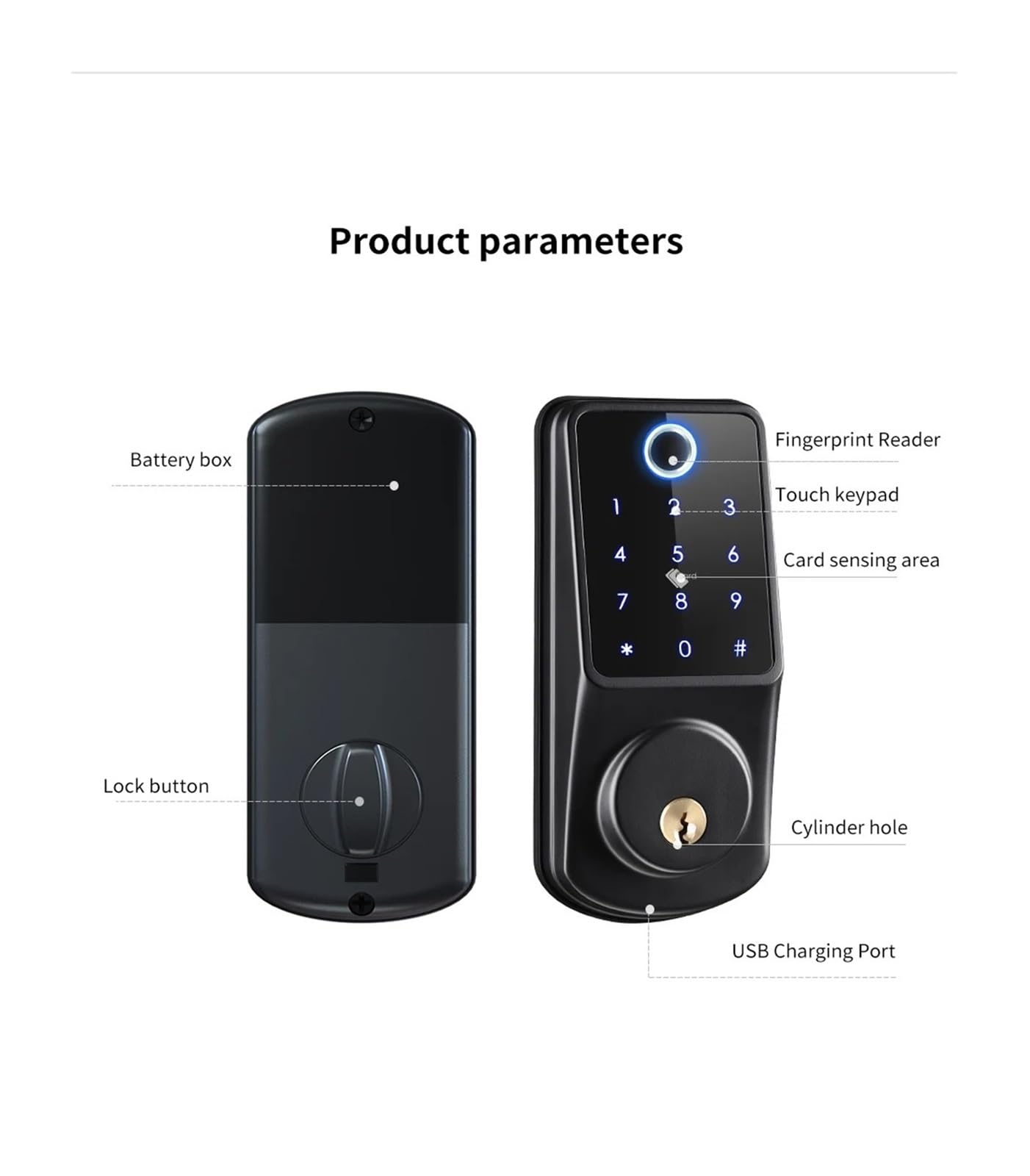 TTLock / Tuya WiFi Fingerprint Smart Deadbolt Lock (Portable Electronic Security Lock)
