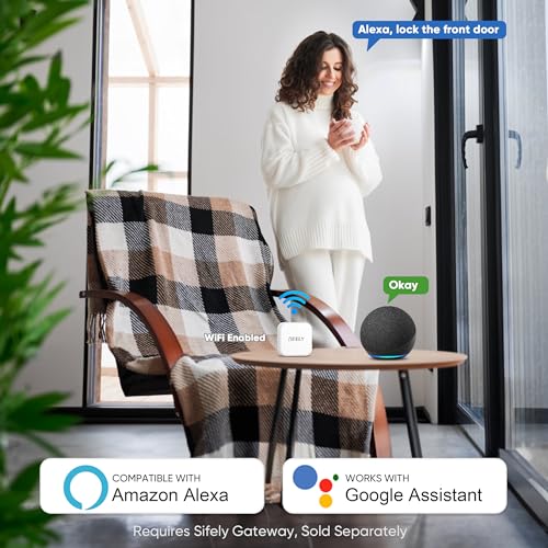 Fingerprint Smart Door Lock with Handle & Keypad, Keyless Entry App Remote Access, Alexa & Google Compatible