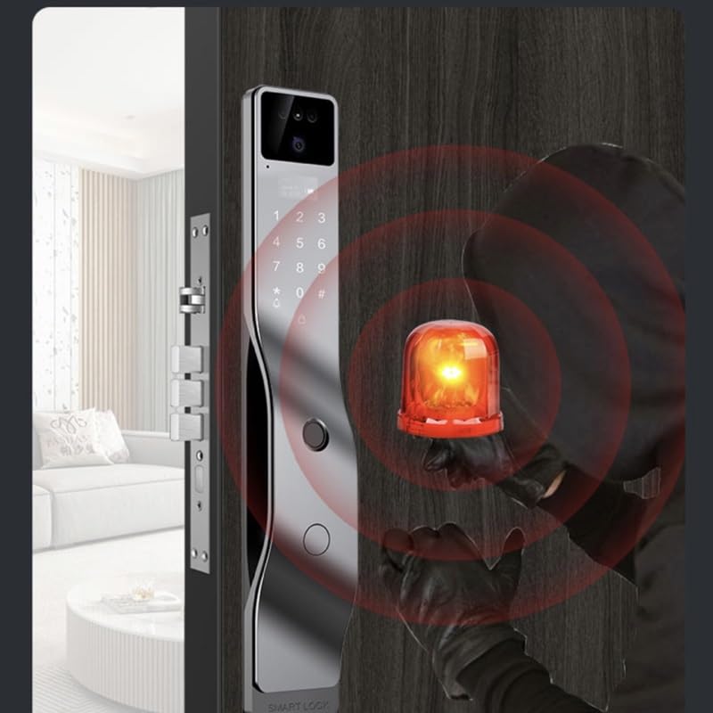 with A Camera Voice Intercom Recognition Smart Door Lock Fingerprint Password