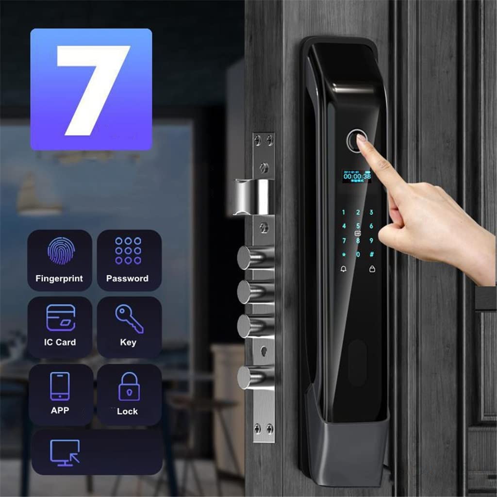 App Fingerprint Password Smart Door Lock (Biometric Keyless Entry with Cylinder & Automation Control)