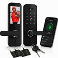 3D Face Recognition Smart Door Lock with Camera, Keyless Entry Fingerprint Passcode App Control, Auto-Lock Deadbolt