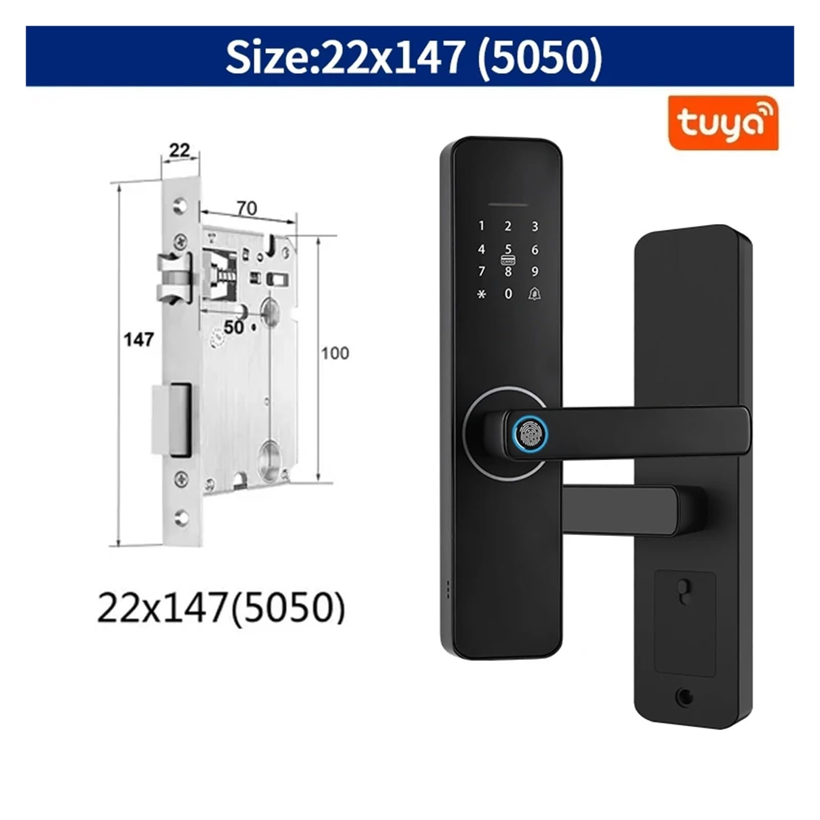 Tuya WiFi Smart Digital Door Lock (Home Apartment Hotel Use)