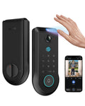 Palm Vein & Fingerprint Smart Deadbolt Lock (WiFi App Control + Doorbell)
