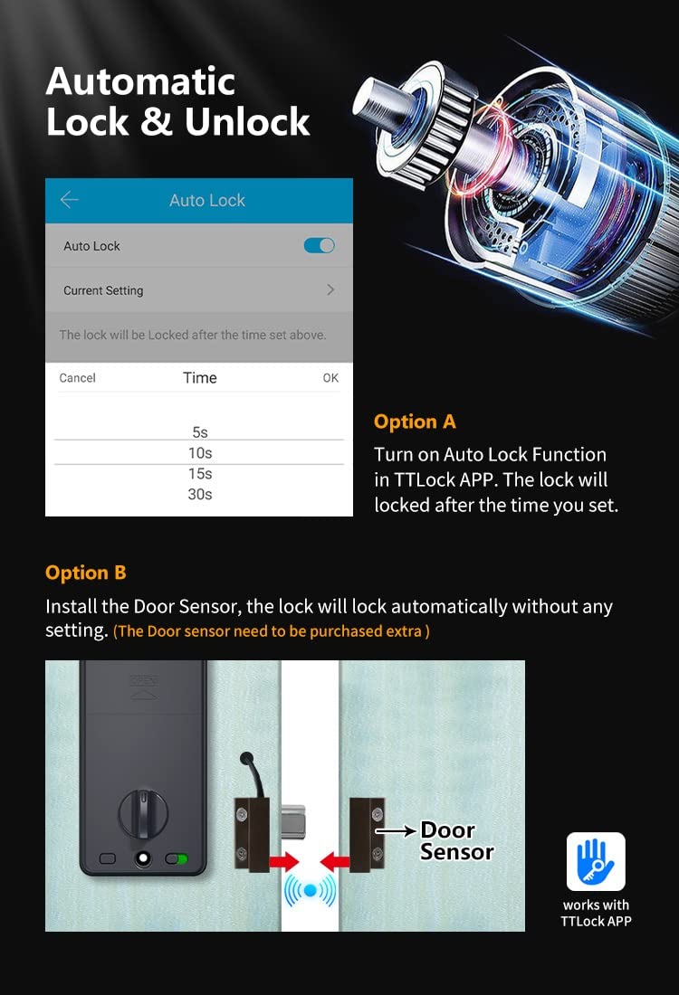 App Electronic Deadbolt Smart Door Lock (Home Office Apartment Hotel Use)