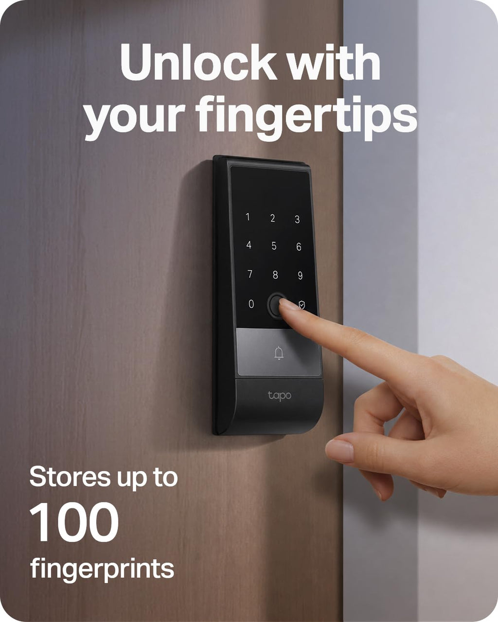 WiFi Palm & Fingerprint Smart Deadbolt Lock (Tapo App Control, Auto-Lock)