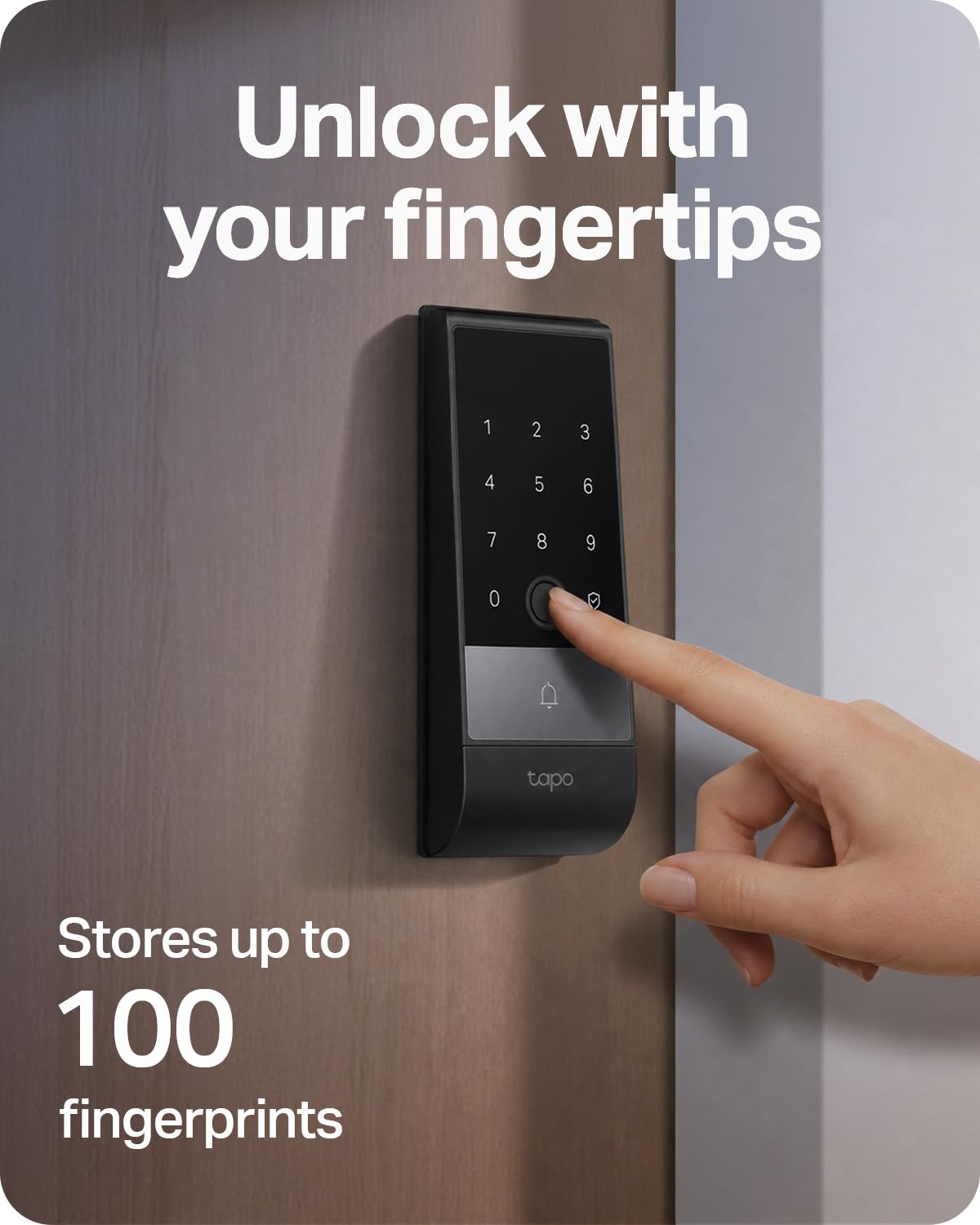 WiFi Palm & Fingerprint Smart Deadbolt Lock (Tapo App Control, Auto-Lock)
