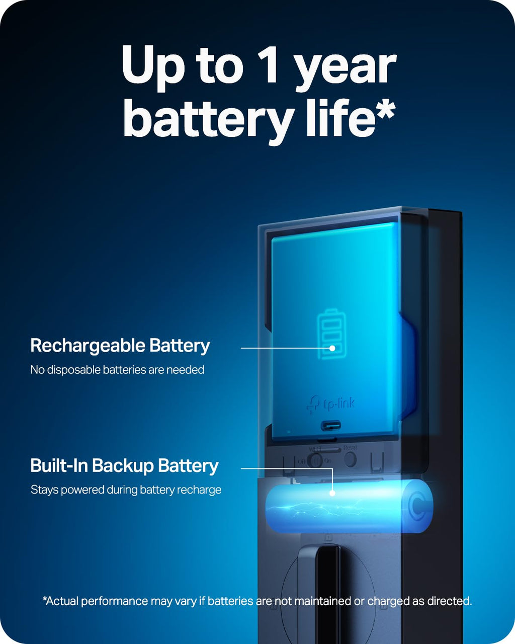 WiFi Palm & Fingerprint Smart Deadbolt Lock (Tapo App Control, Auto-Lock)