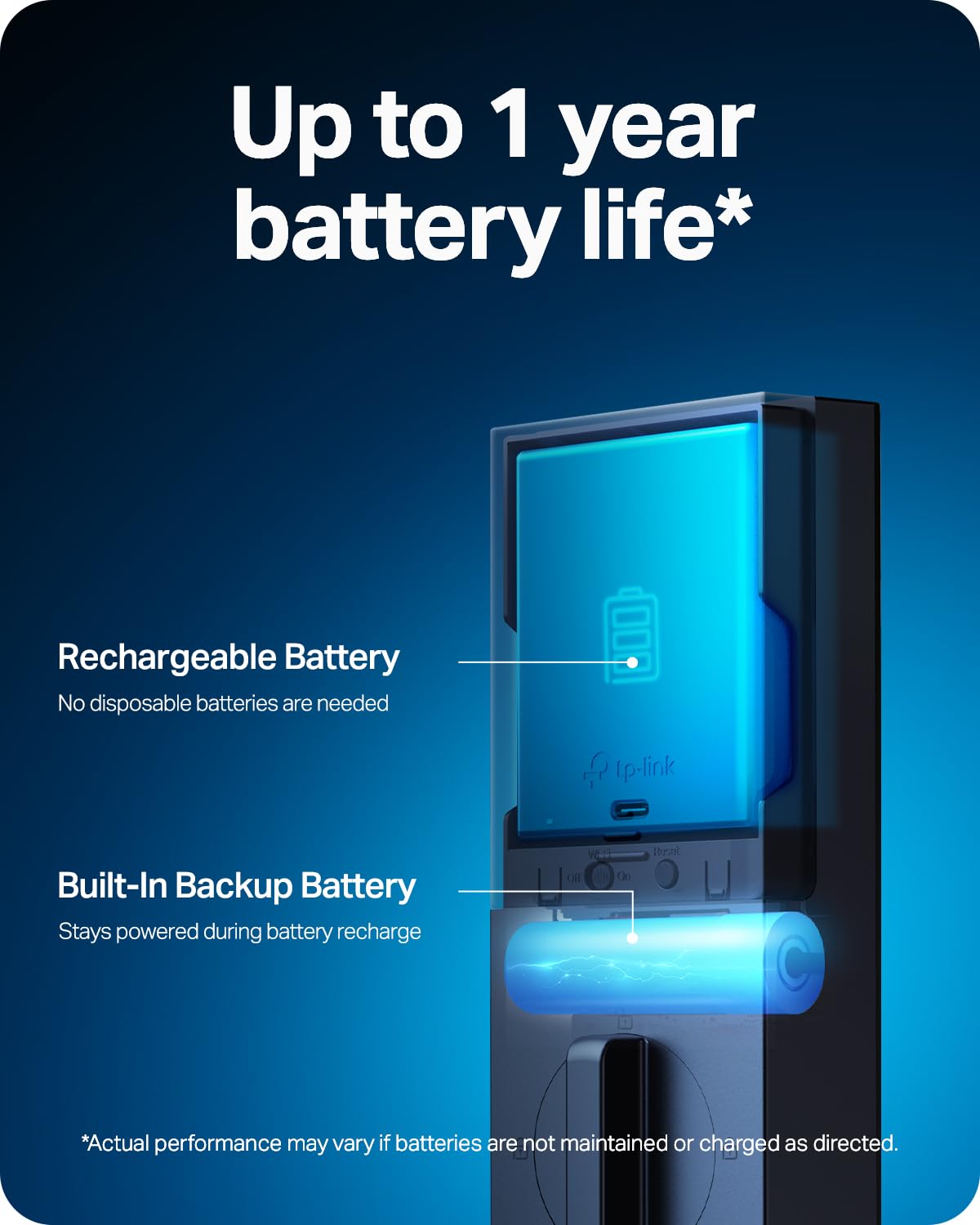 WiFi Palm & Fingerprint Smart Deadbolt Lock (Tapo App Control, Auto-Lock)