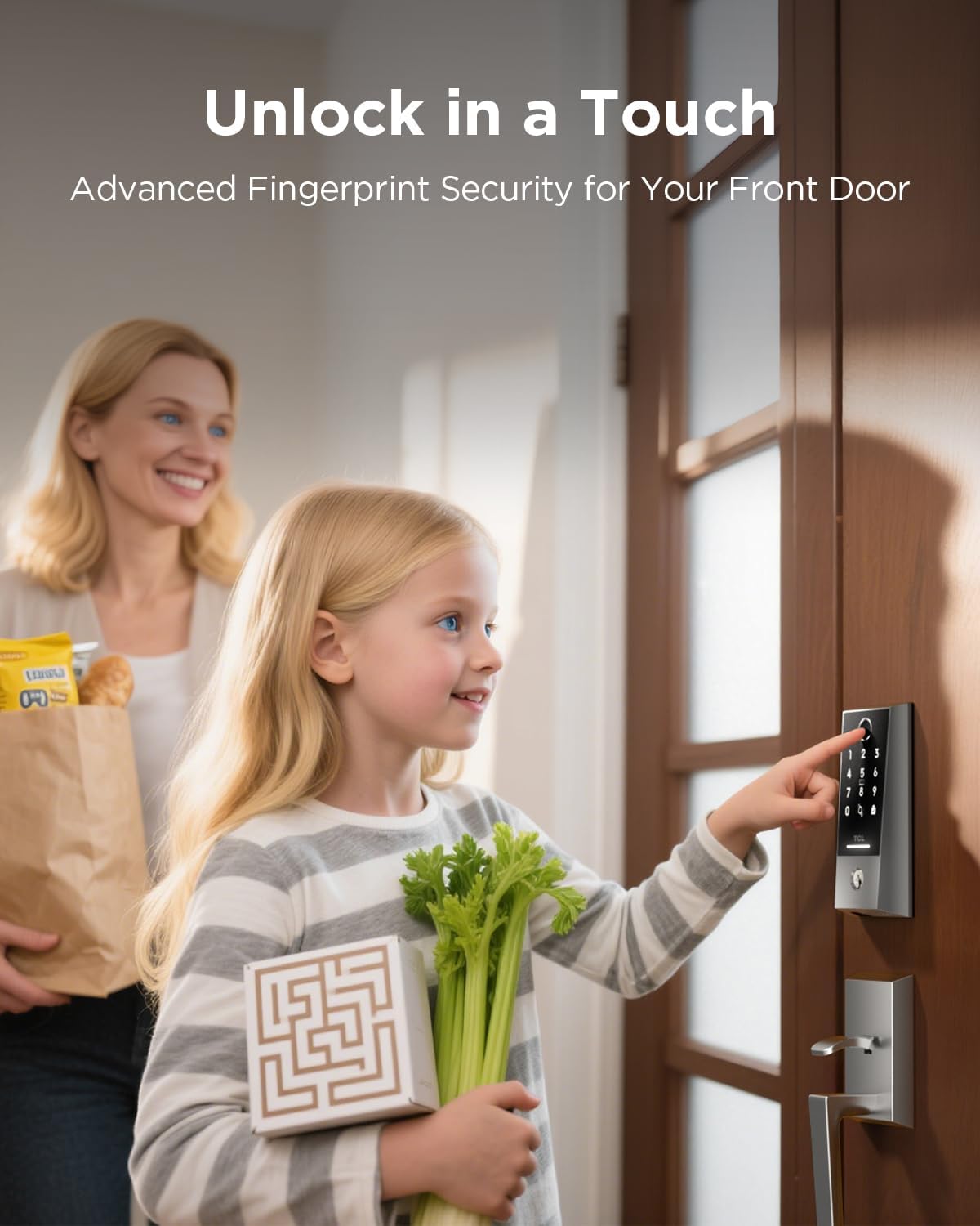 Fingerprint Keypad Deadbolt Smart Lock with Doorbell (App & Voice Control)