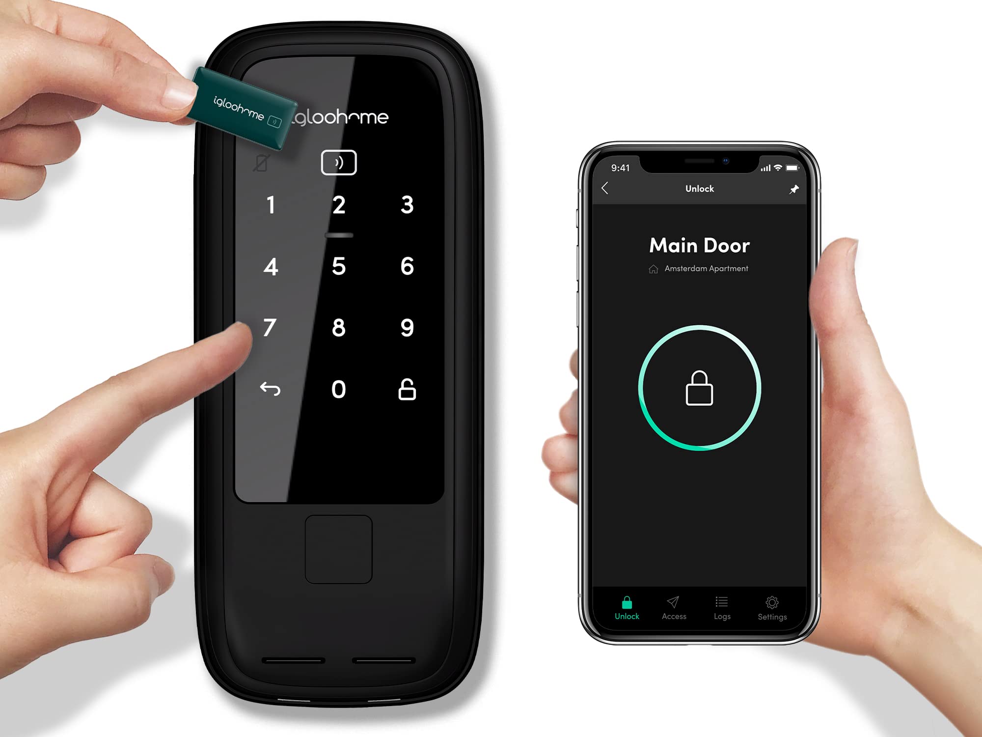 Smart Rim Lock Keypad Bluetooth Access Lock (App Code & Fob Control)