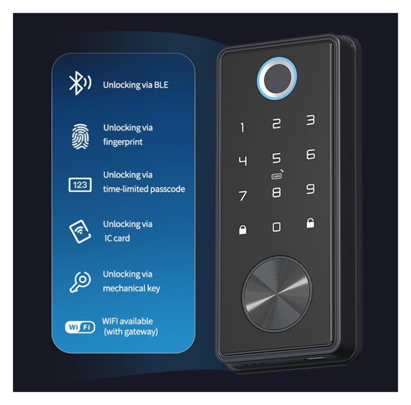 Fingerprint Touchscreen Smart Deadbolt Lock (App Control for Front Door & Office)