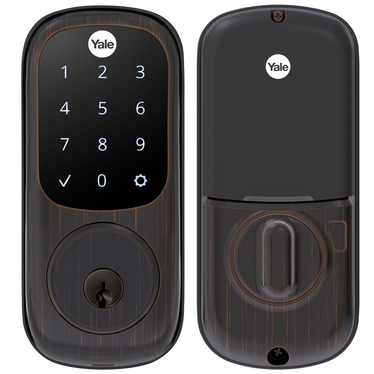 Touchscreen Keypad Keyless Deadbolt Lock (Yale Security, Satin Nickel)