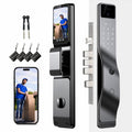 3D Face Recognition Smart Door Lock with Camera, Palm Vein Fingerprint Keyless Entry Deadbolt, App Control, Auto-Lock
