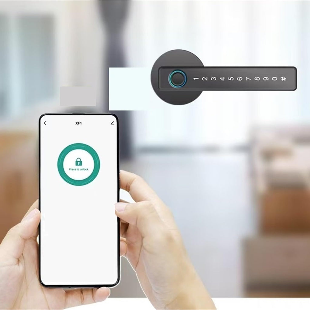 Smart Lock, Smart Finrprint Door Lock Electronic Lock with Password/Key/Card/APP Unlock