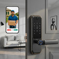 Video Smart Door Lock with Doorbell & Camera, Fingerprint Keypad Handle Lock, App Remote Keyless Entry Deadbolt for Office