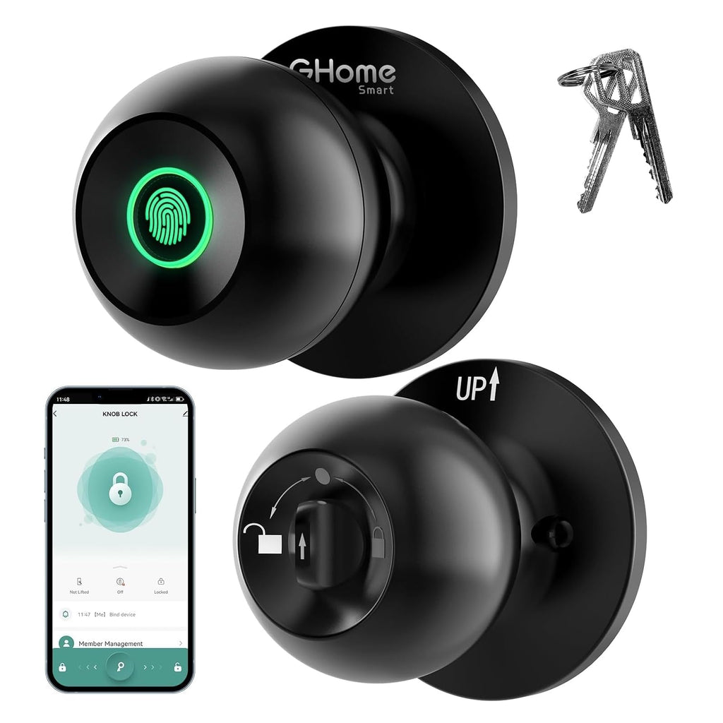GHome Smart Door Knob Fingerprint Door Lock for Bedroom