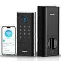 Fingerprint Smart Deadbolt Lock, WiFi Keyless Entry, App Control, Touchscreen Keypad, Long Battery Life, Waterproof