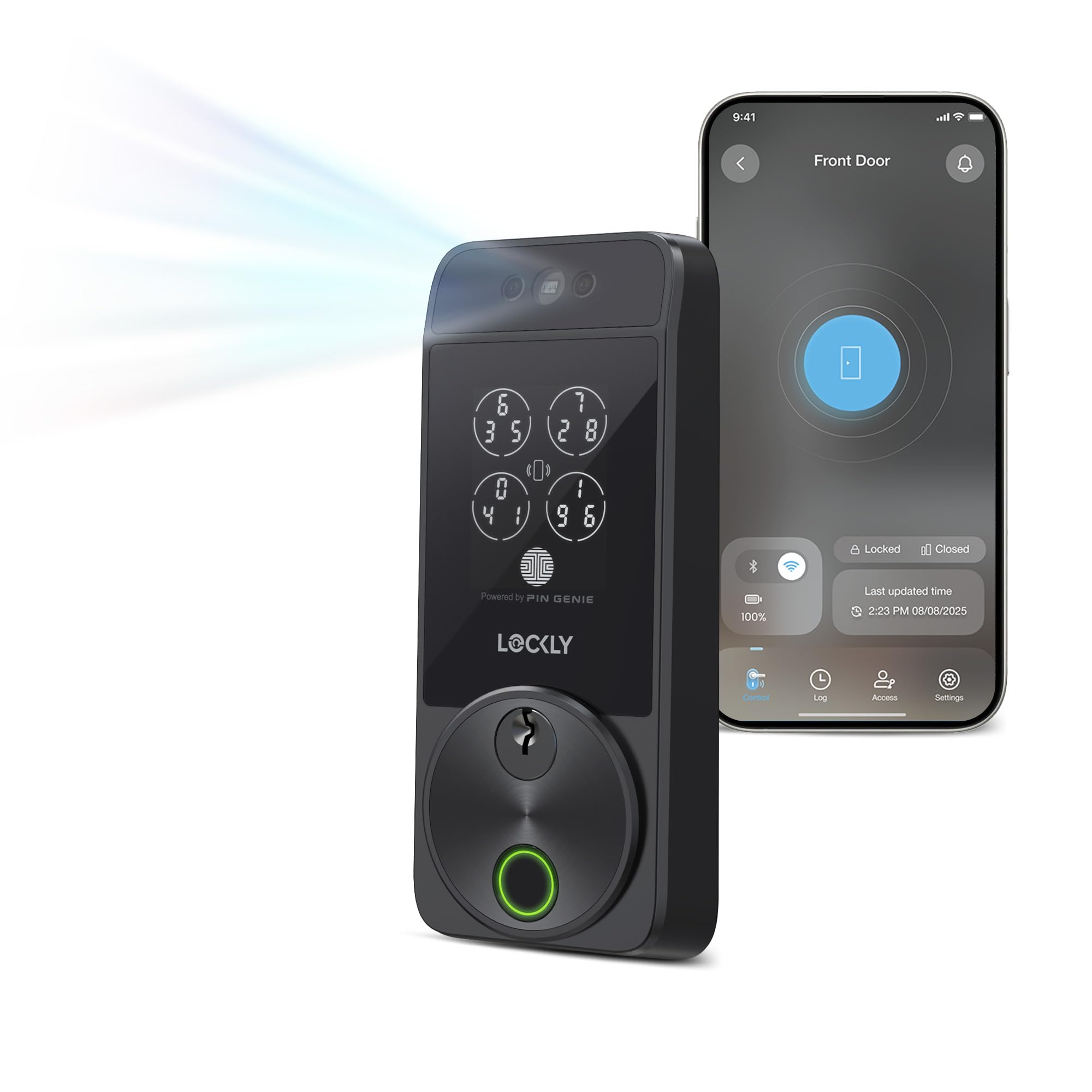 Smart Lock with Facial Recognition & Fingerprint Keyless Entry, WiFi Deadbolt, App Control, Keypad, Apple Home Key