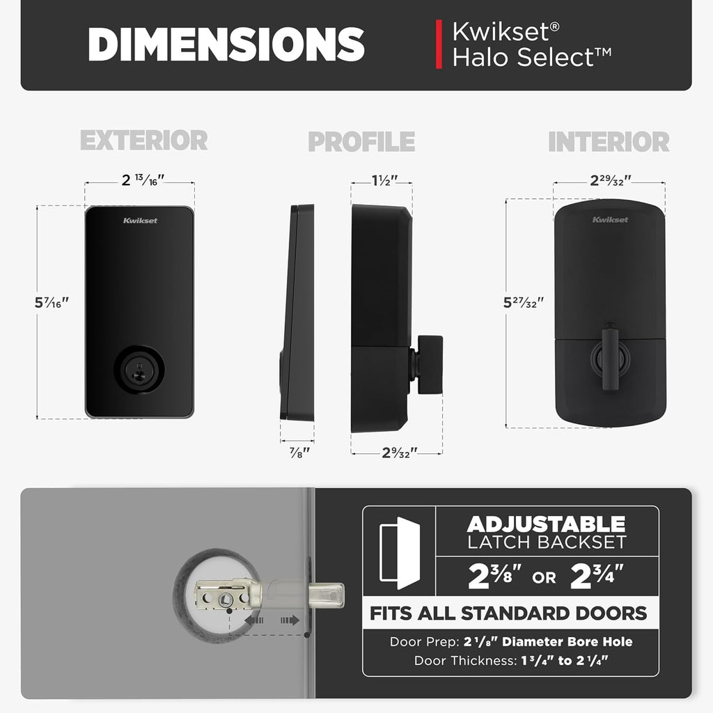 Smart WiFi & Matter Deadbolt Lock, Keyless Entry, App Control, Auto-Unlock, Easy Install