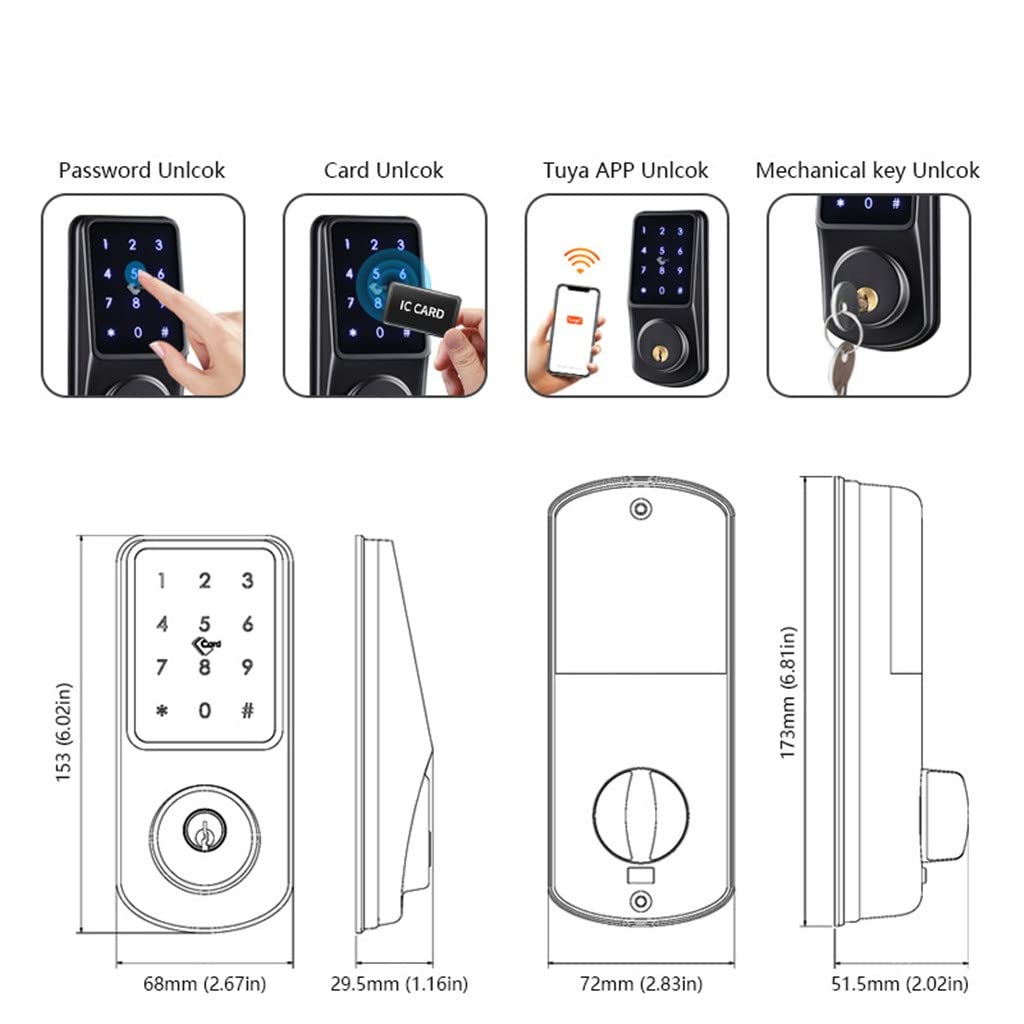 Tuya App Keyless Mortise Door Lock