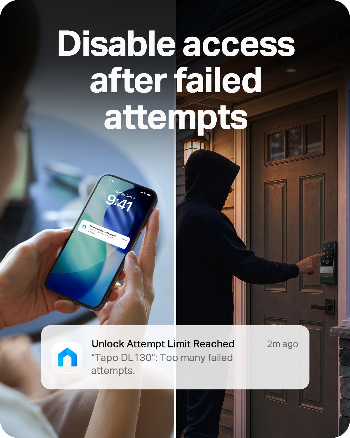 WiFi Palm & Fingerprint Smart Deadbolt Lock (Tapo App Control, Auto-Lock)