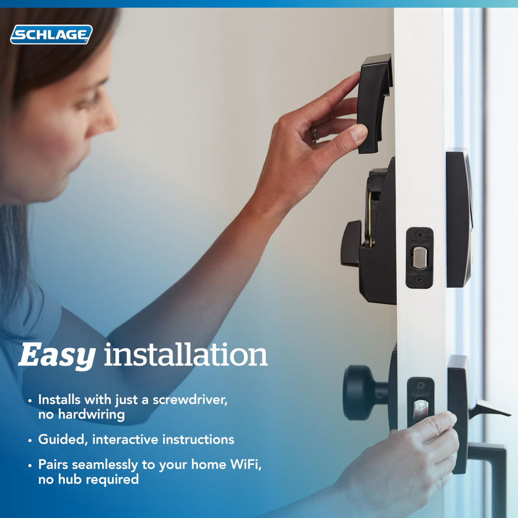 Smart WiFi Deadbolt Lock with Touchscreen Keypad, Keyless Entry, App Control, Alexa & Google Home Compatible
