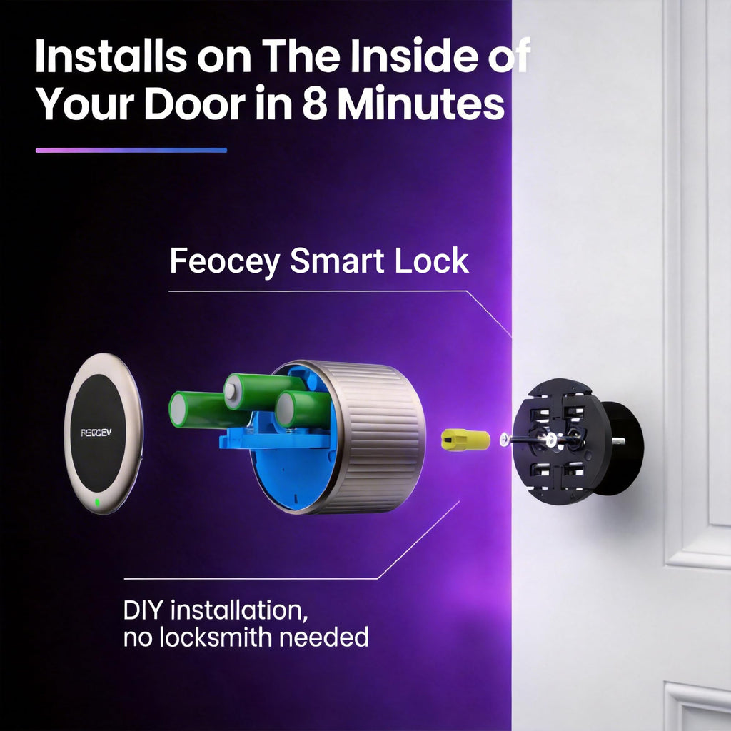WiFi Retrofit Smart Deadbolt Lock (App & Keypad Control, Alexa Compatible)