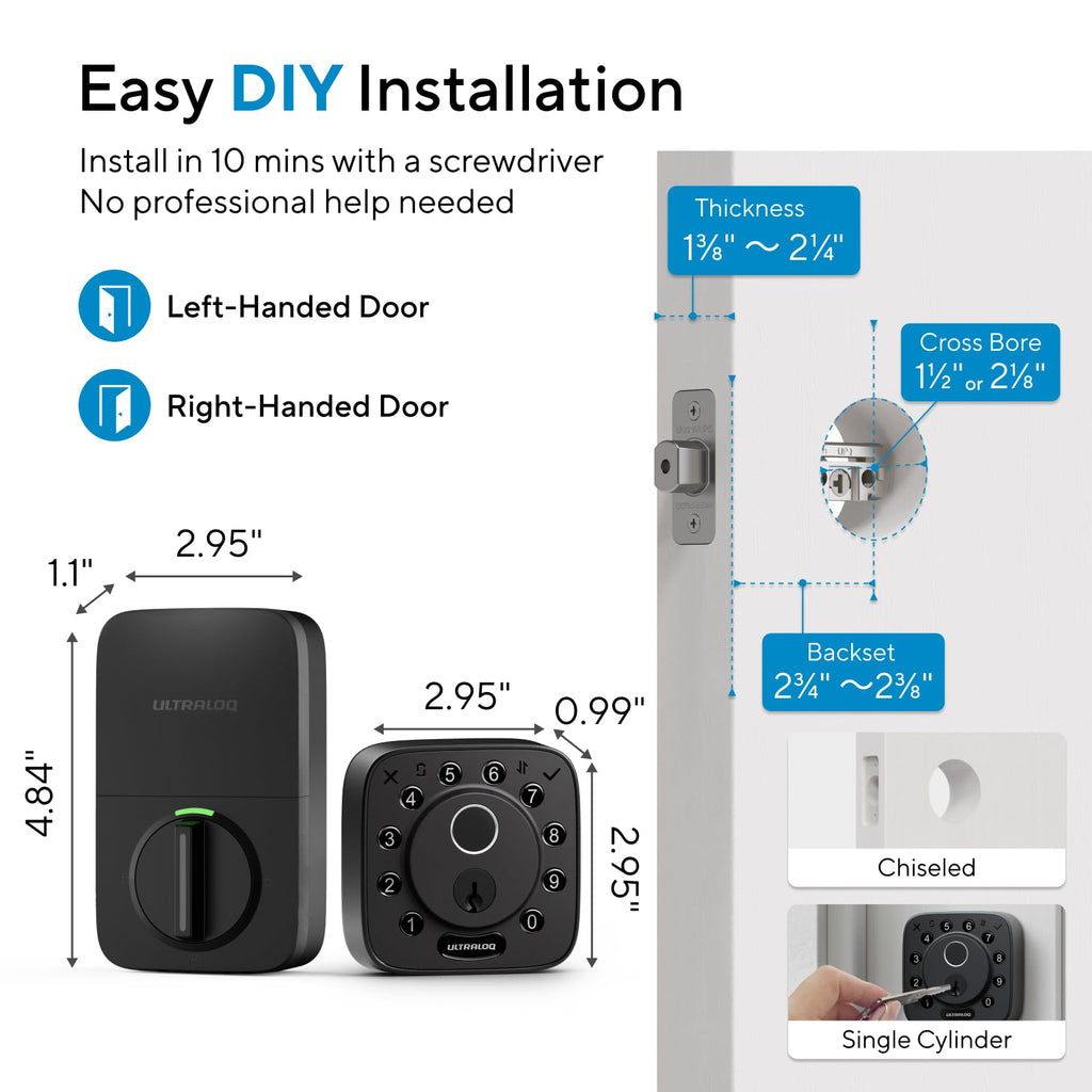 ULTRALOQ Bolt Fingerprint WiFi Smart Lock