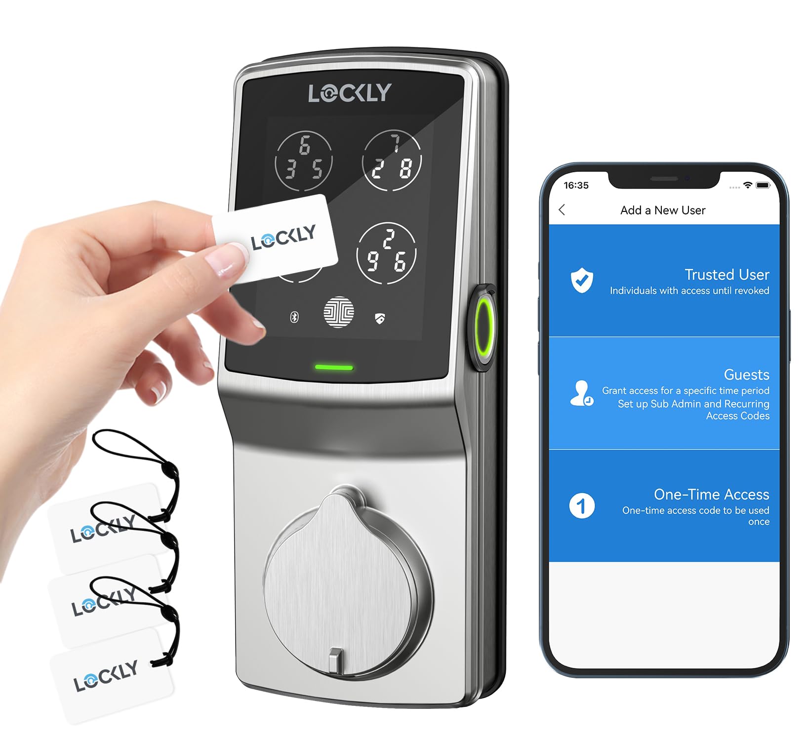 Fingerprint RFID Smart Deadbolt Lock (PIN Genie Keypad, App Control)