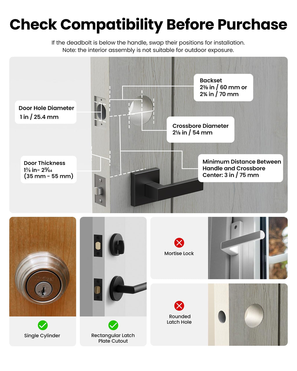 Smart Lock with Palm Vein & Fingerprint Keyless Entry, WiFi Built-in, Doorbell, App Remote Control