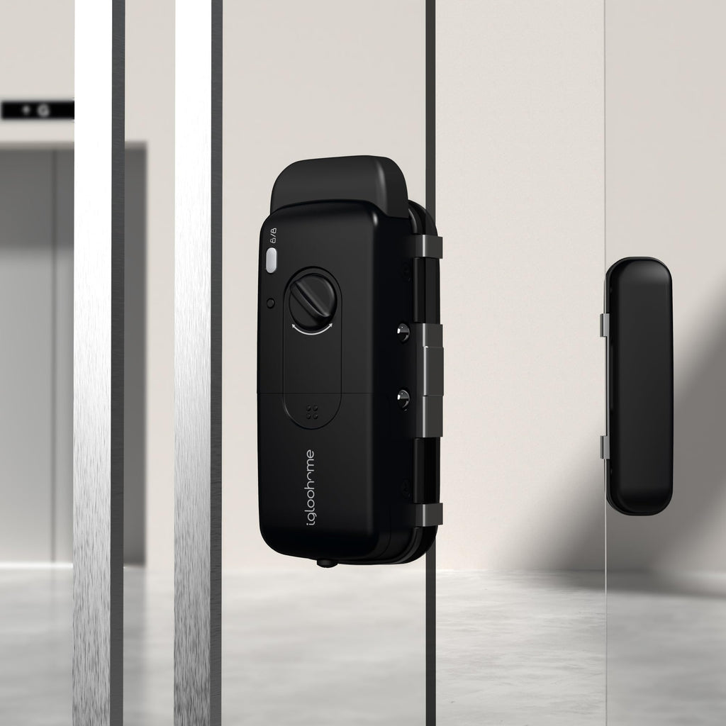 Smart Glass Door Keyless Lock (Bluetooth App Keypad & Fob Control)