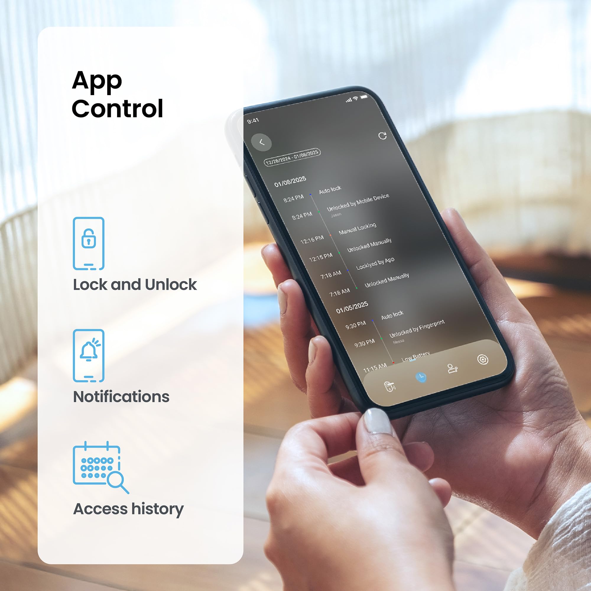 Biometric Keypad WiFi Smart Door Lock (Latch Edition)