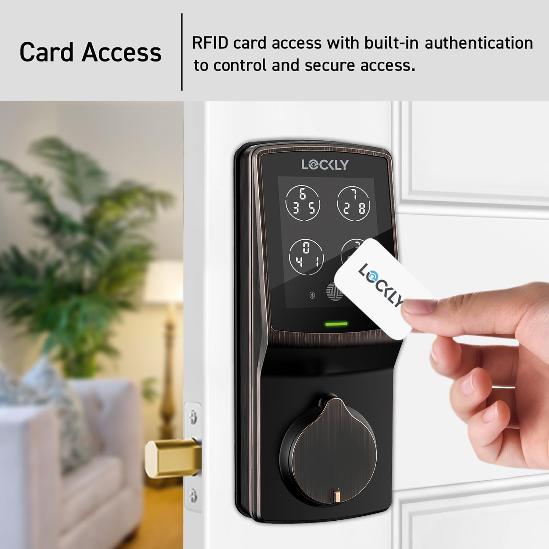 Fingerprint RFID Smart Deadbolt Lock (PIN Genie Keypad, App Control)