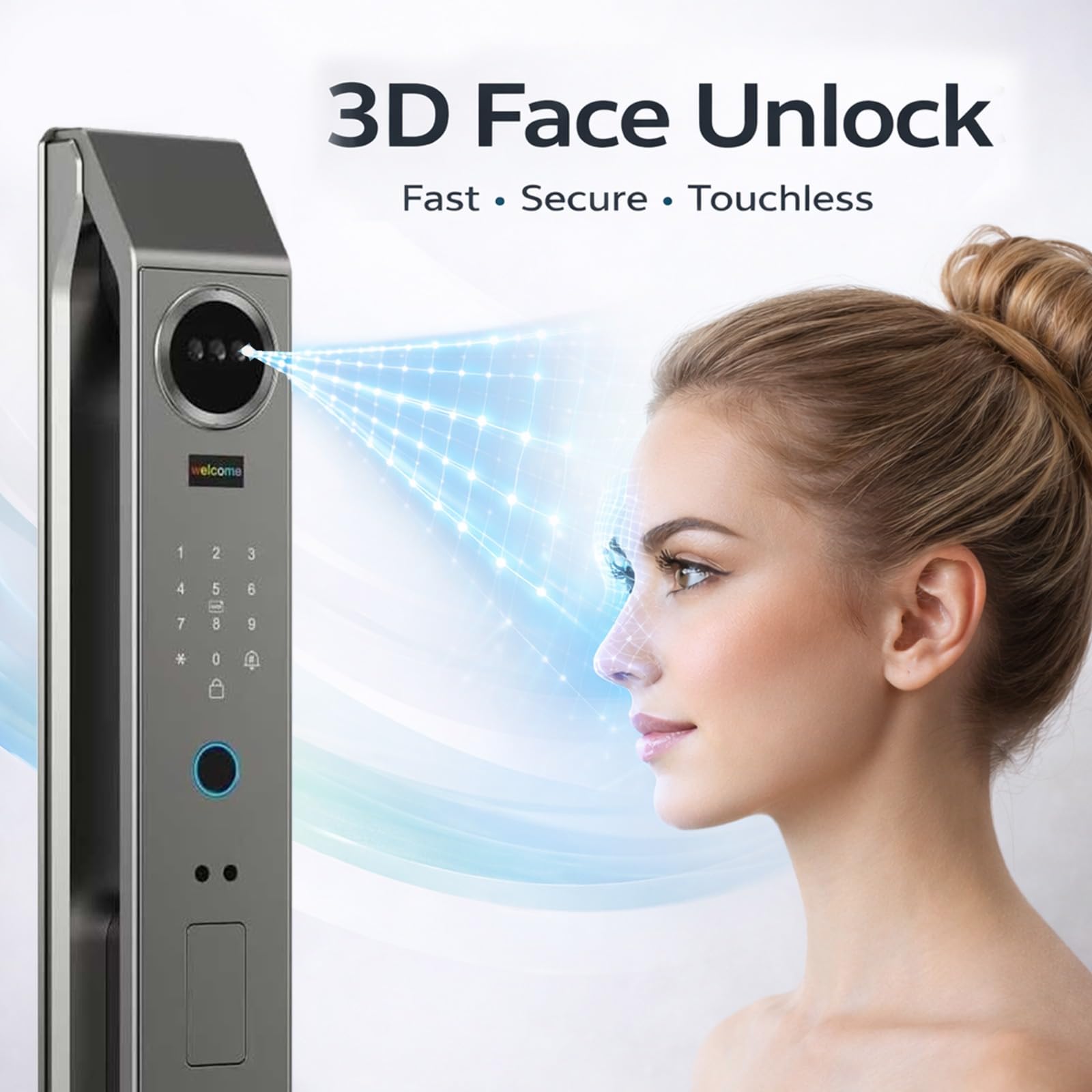 3D Face Recognition Video Smart Lock with Screen