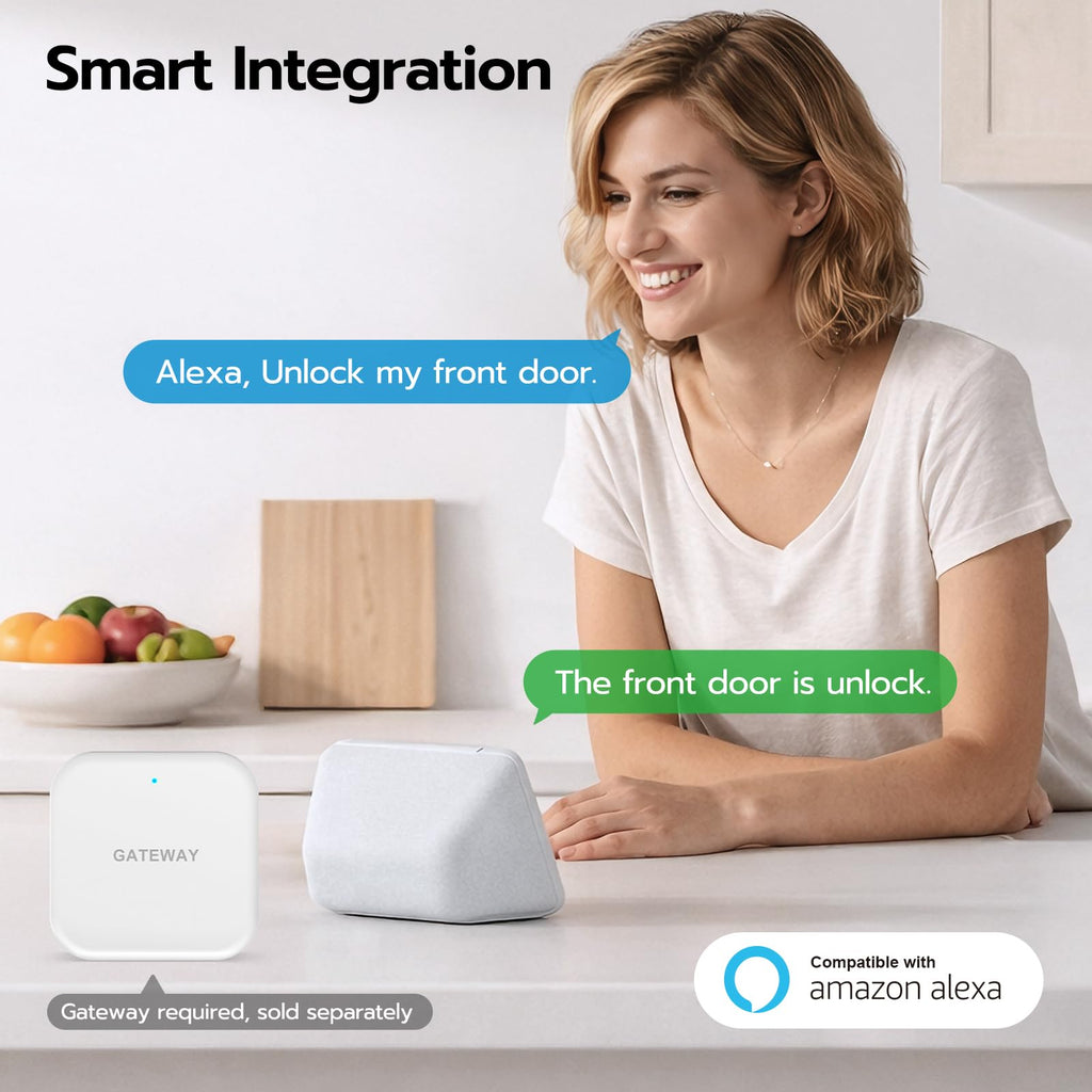Smart Door Lock with Handle & Camera, WiFi Fingerprint Keyless Entry, Digital Keypad Passcode Lock