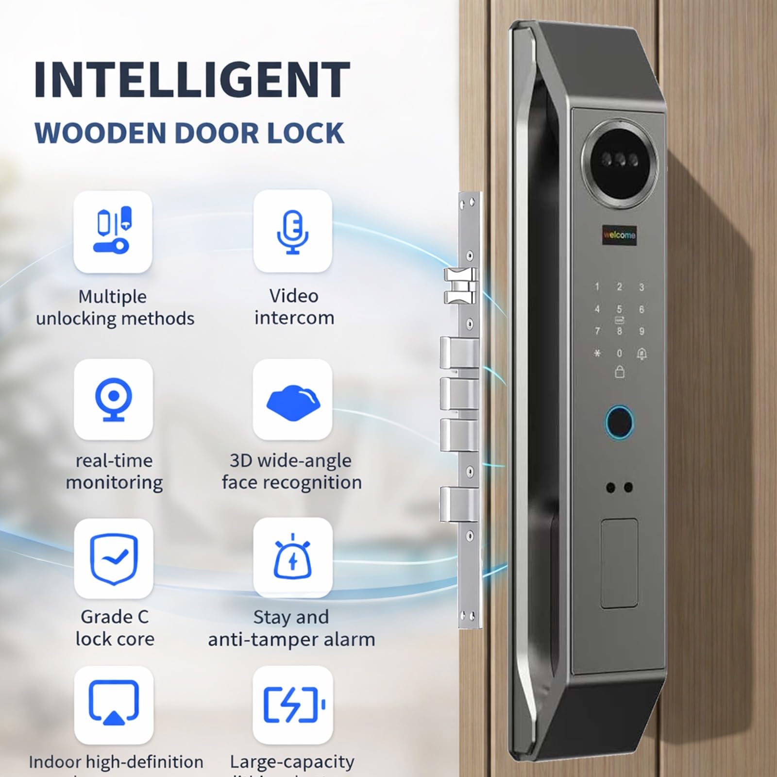 3D Face Recognition Video Smart Lock with Screen