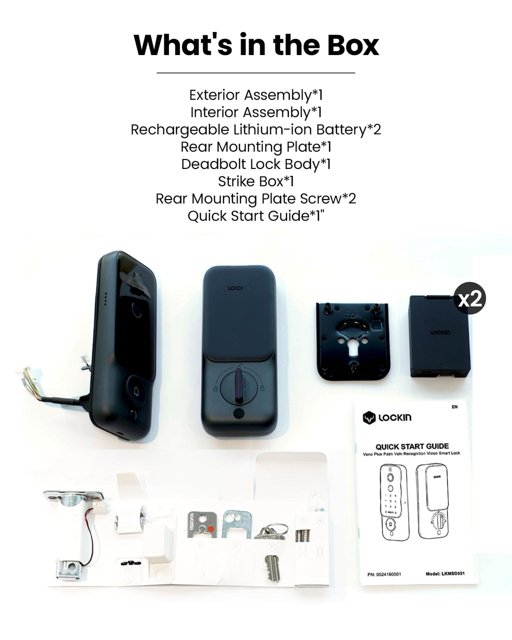 Smart Lock with Palm Vein & Fingerprint Keyless Entry, WiFi Built-in, Doorbell, App Remote Control
